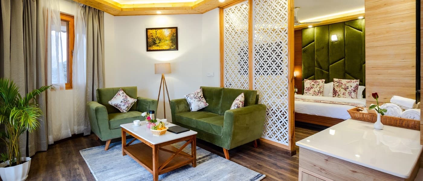 Comfortable rooms with breathtaking Himalayan views for a serene stay.